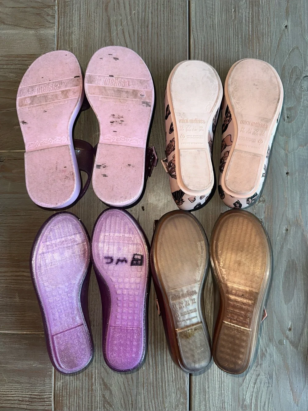Mini Melissa Girls size 13 Princess Ballet Flats & Sandals LOT